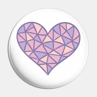 Purple Geometric Heart Pin