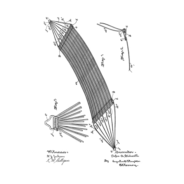 Hammock Vintage Patent Hand Drawing by TheYoungDesigns