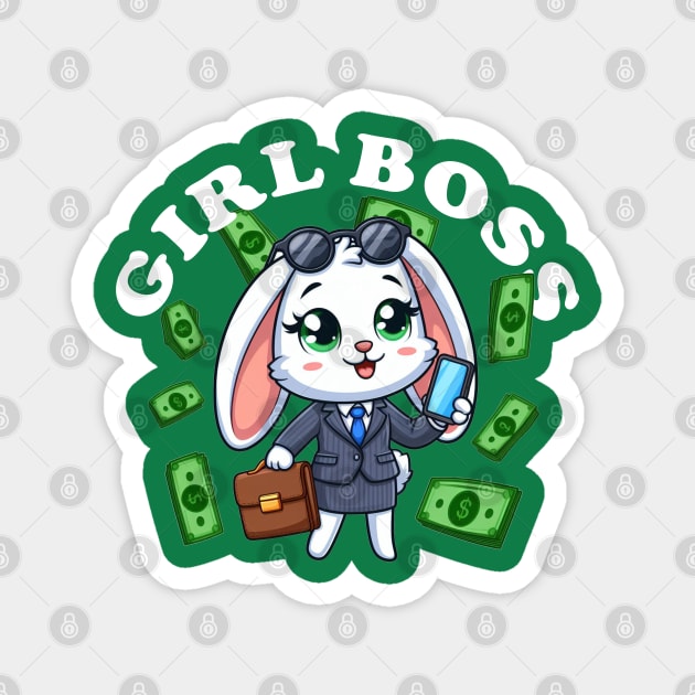 Girl Boss Bunny Magnet by PopCultureShirts