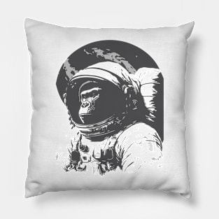 monkey on the moon Pillow