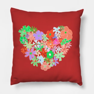 Flower power heart design Pillow