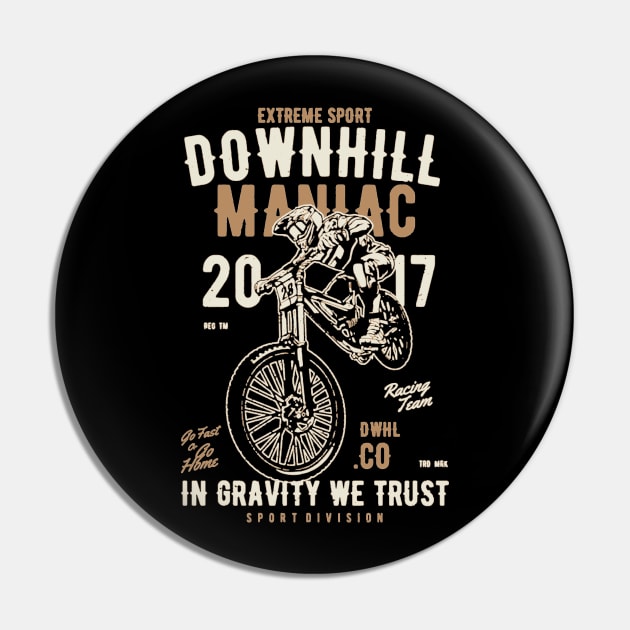 Down Hill Maniac Bike Racer Pin by JakeRhodes