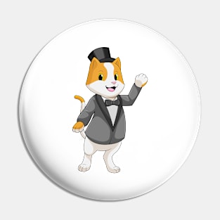 Cat as Groom with Ribbon Pin