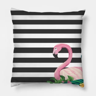 black flamingo Pillow