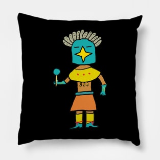 Hopi Doll Blue Star Kachina Pillow