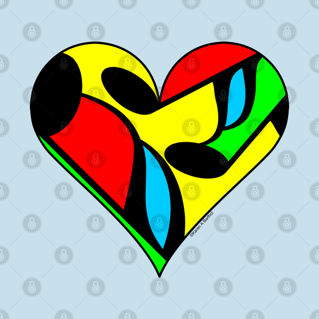 Mulitcolored Music Note Heart by Barthol Graphics