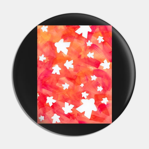 Game Room Decor | Red and Orange Meeple Pin by gloobella