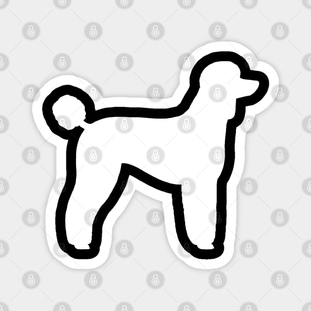 White Standard Poodle Silhouette Magnet by Coffee Squirrel