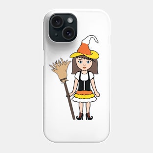 Candy Corn Witch Halloween Trick or Treat Sticker 1 Phone Case