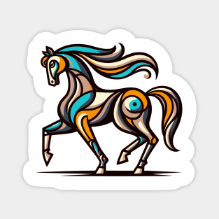 Horse illustration. Illustration of a horse in cubism style Magnet