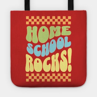 Home School Rocks-Back to School Groovy Pastel Design Tote