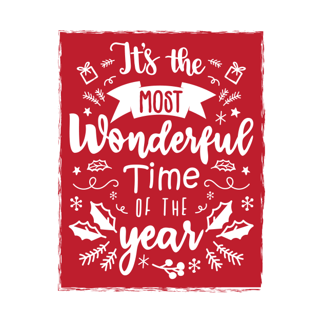 It's the Most Wonderful Time of the Year Christmas Time - Red by GDCdesigns