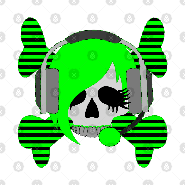 Skull with Headphones by Nuletto