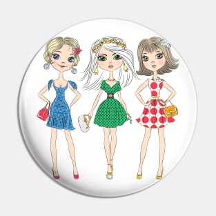 SET of fashion girls Pin