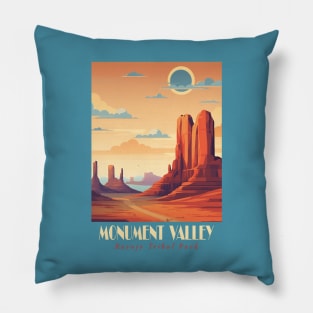 Monument Valley National Park Travel Poster Pillow