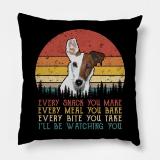 Retro Fox Terriers Smooth Every Snack You Make Every Meal You Bake Pillow