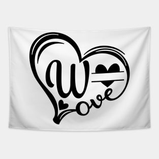 letter w monogram in the shape of love Tapestry