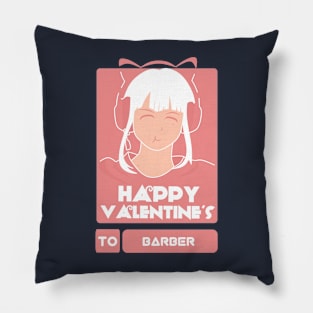 Girls in Happy Valentine Day to Barber Pillow