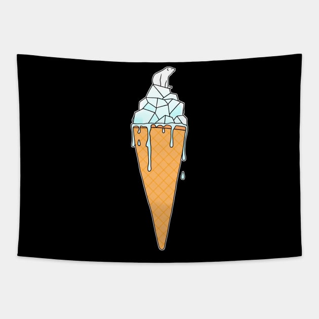 Polar Bear Ice Cream Tapestry by ImaginativeWild