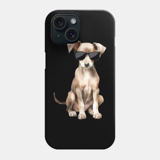 Greyhound Puppy Wearing Sunglasses Phone Case