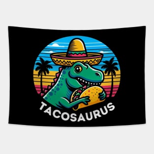 Retro Tacosaurus Taco Dinosaur T rex Funny Cinco de Mayo Tapestry