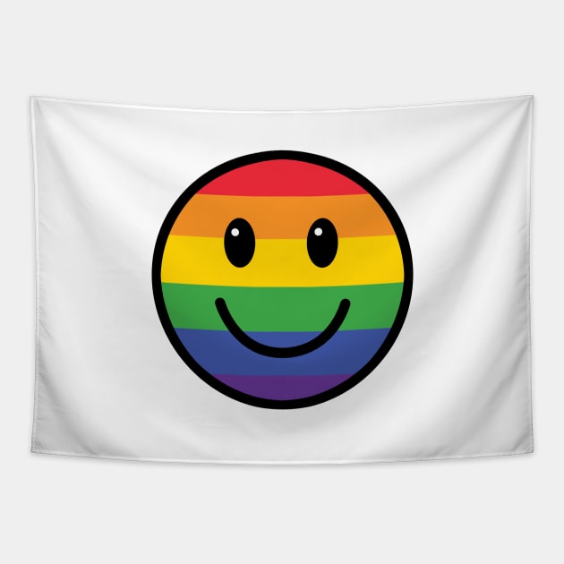 Rainbow Smiley Face Tapestry by SuperrSunday