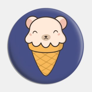 Pleasing Kawaii Cute Polar Bear Ice Cream Pin