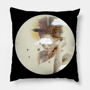 New York City Rising 2- Double Exposure Pillow