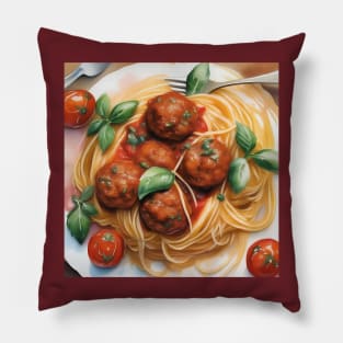 National Spaghetti Day - January 4 - Watercolor Pillow