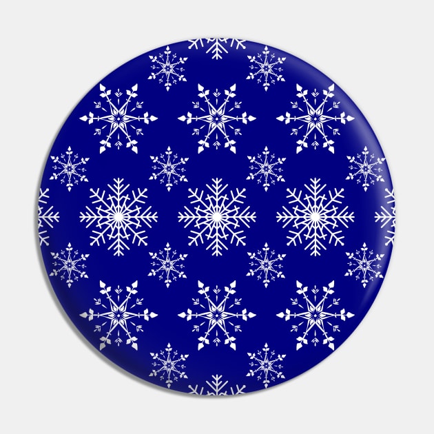 White Snowflakes in Blue Pin by aybe7elf