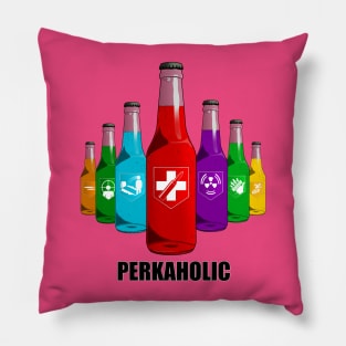 Zombie Perks in Triangle Perkaholic on Hot Pink Pillow