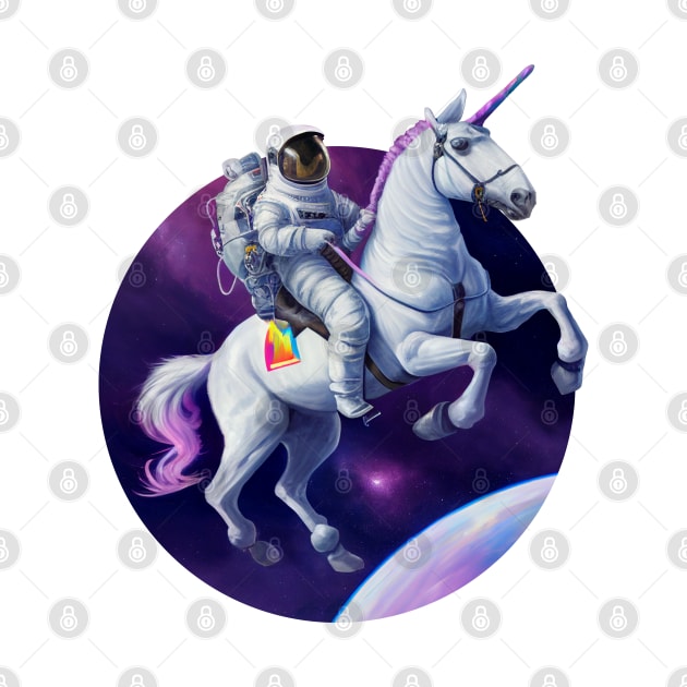 Astronaut riding a Unicorn by Bondoboxy