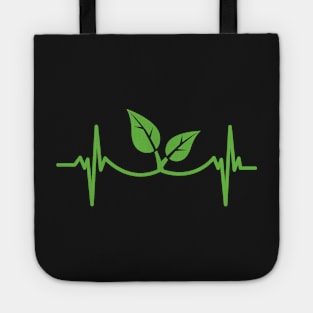 Heartbeat Plant Heartbeat, Pulse Green, Vegan, Frequency Wave Planet Tote