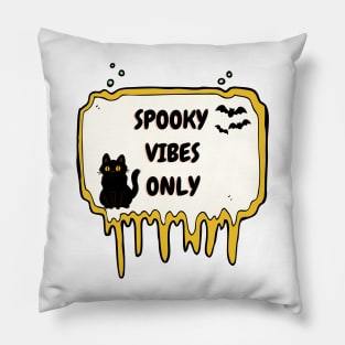 Spooky Vibes Only Cat Halloween Pillow