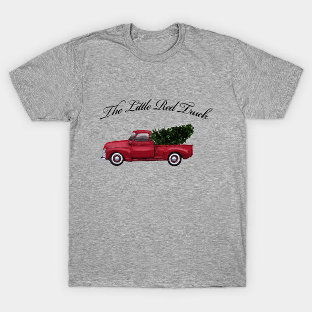 The Little Red Truck - Red Truck With Christmas Tree - T-Shirt