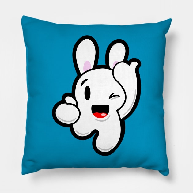 Funny Bunny Pillow by SuaveOne