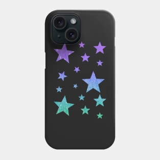 Pastel Purple Teal Ombre Faux Glitter Stars Phone Case