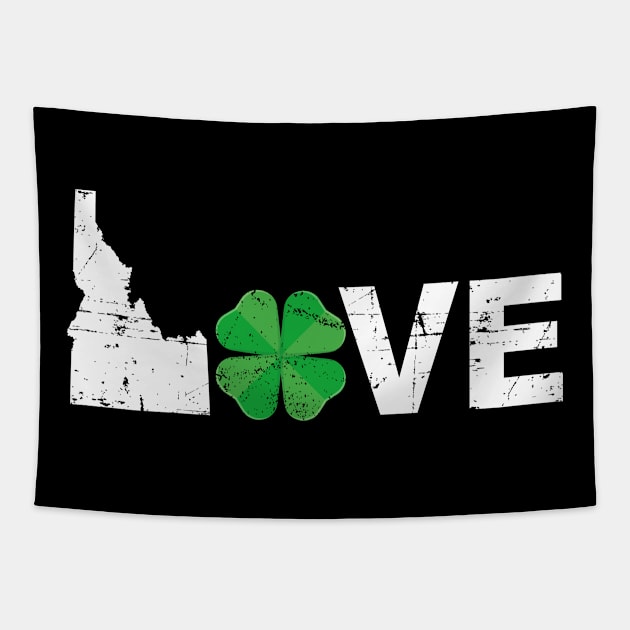 I Love Idaho | Boise Potato | St. Patrick's Day Shamrock Tapestry by MerchMadness