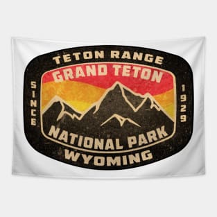 Grand Teton National Park Wyoming Vintage Grunge Distressed Tapestry