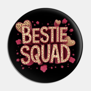 Bestie Squad Pink Leopard Friends Women Girls Toddlers Cute Pin