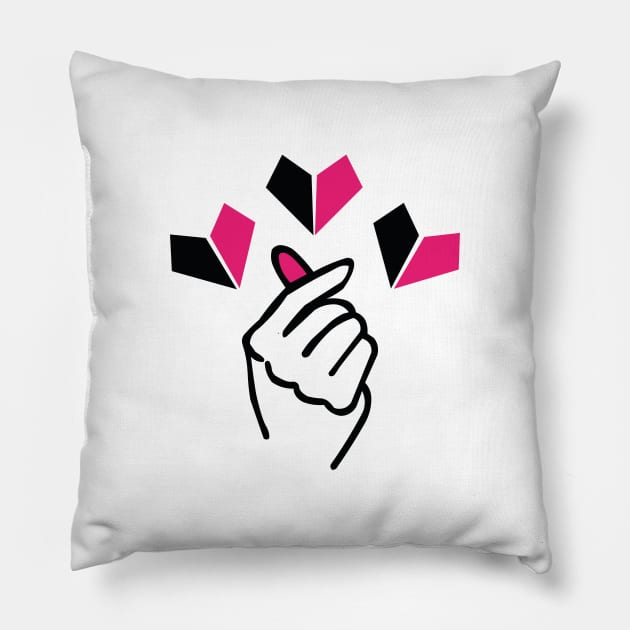 Korean heart symbol from Kpop culture Pillow by uniWHITE