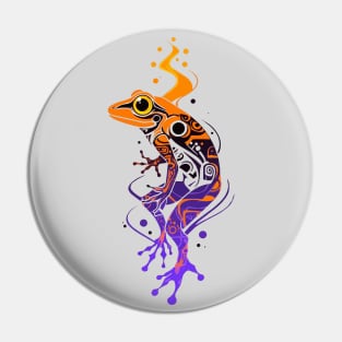 A frog spirit watercolor Pin