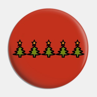 Five Minimal Christmas Trees Pin