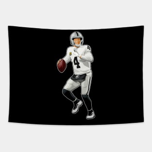 Derek Carr #4 Drops Back Tapestry