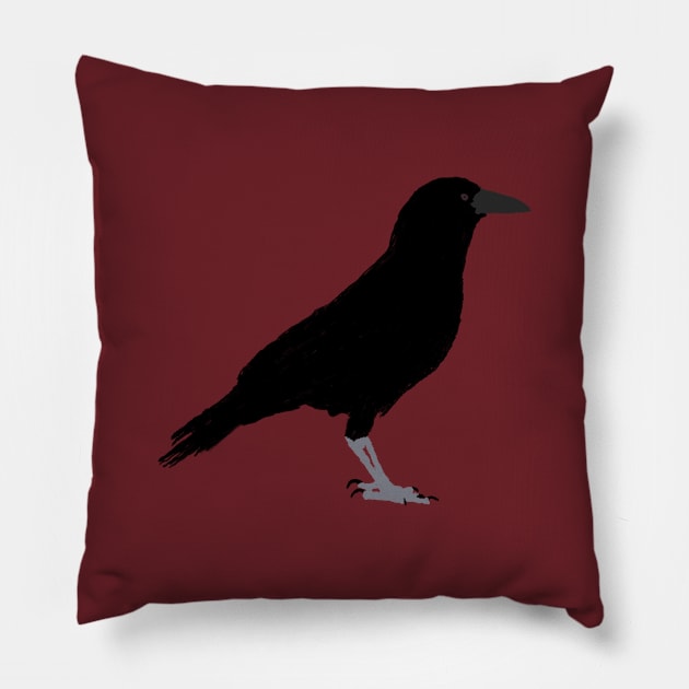 BLACK BIRD Pillow by jcnenm