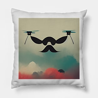 Drone Mustache AI Pillow