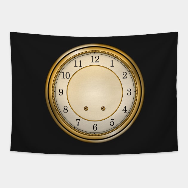 Antique clock with latin numbers Tapestry by ojovago