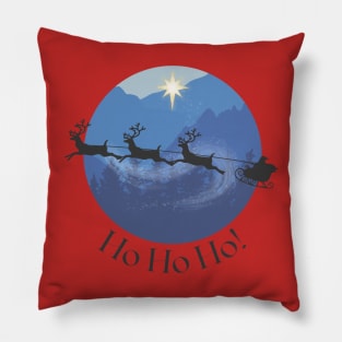 Santa's Sleigh with Reindeer Pillow