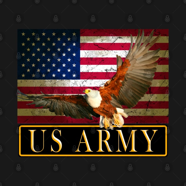 US ARMY FLAG and GOLDEN EAGLE by TWOintoA