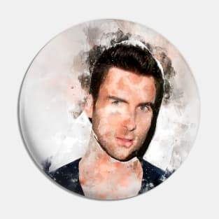 Adam Levine pop Portrait watercolour painting Pin